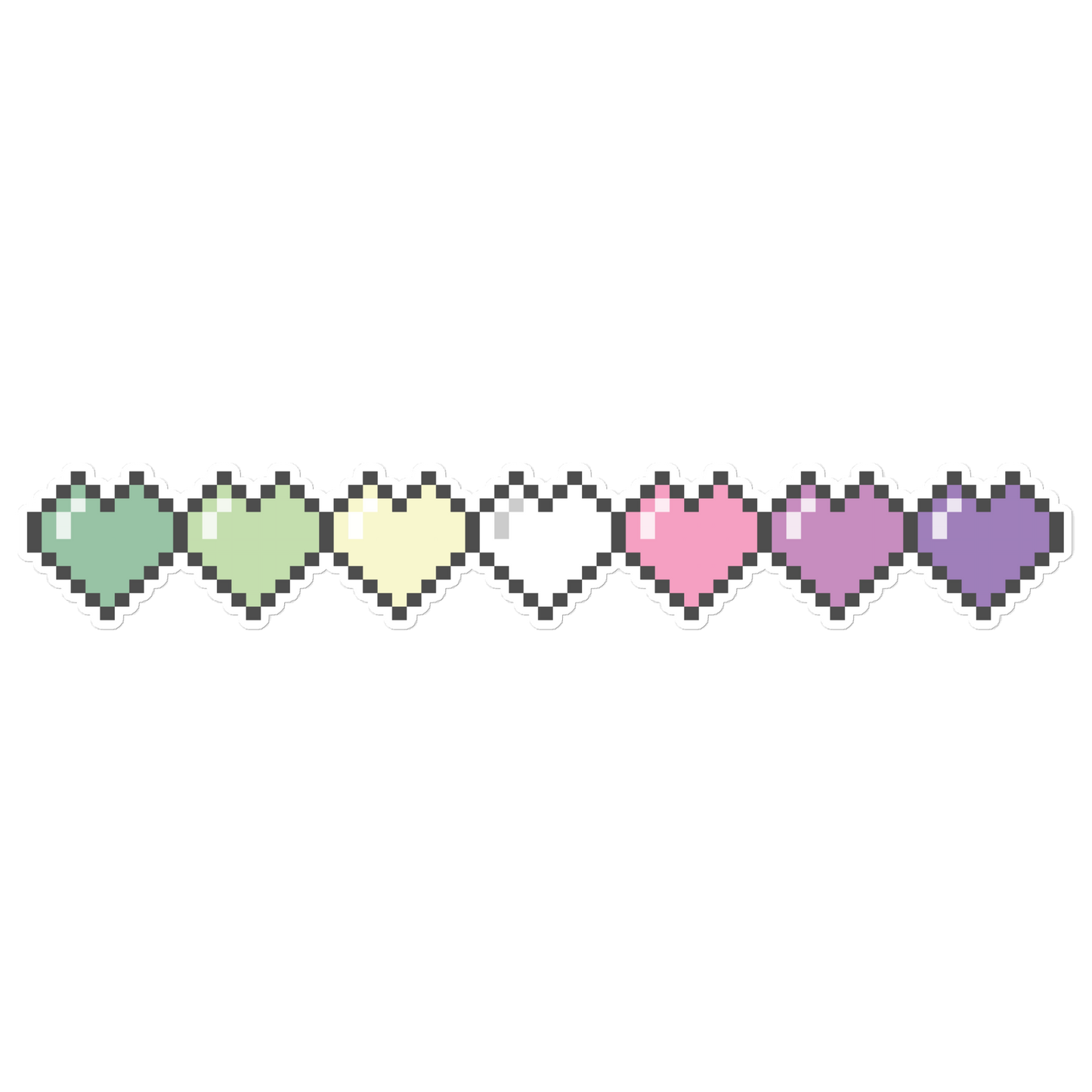 Genderfae Pride Pixel Hearts Bubble-free stickers