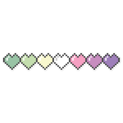 Genderfae Pride Pixel Hearts Bubble-free stickers