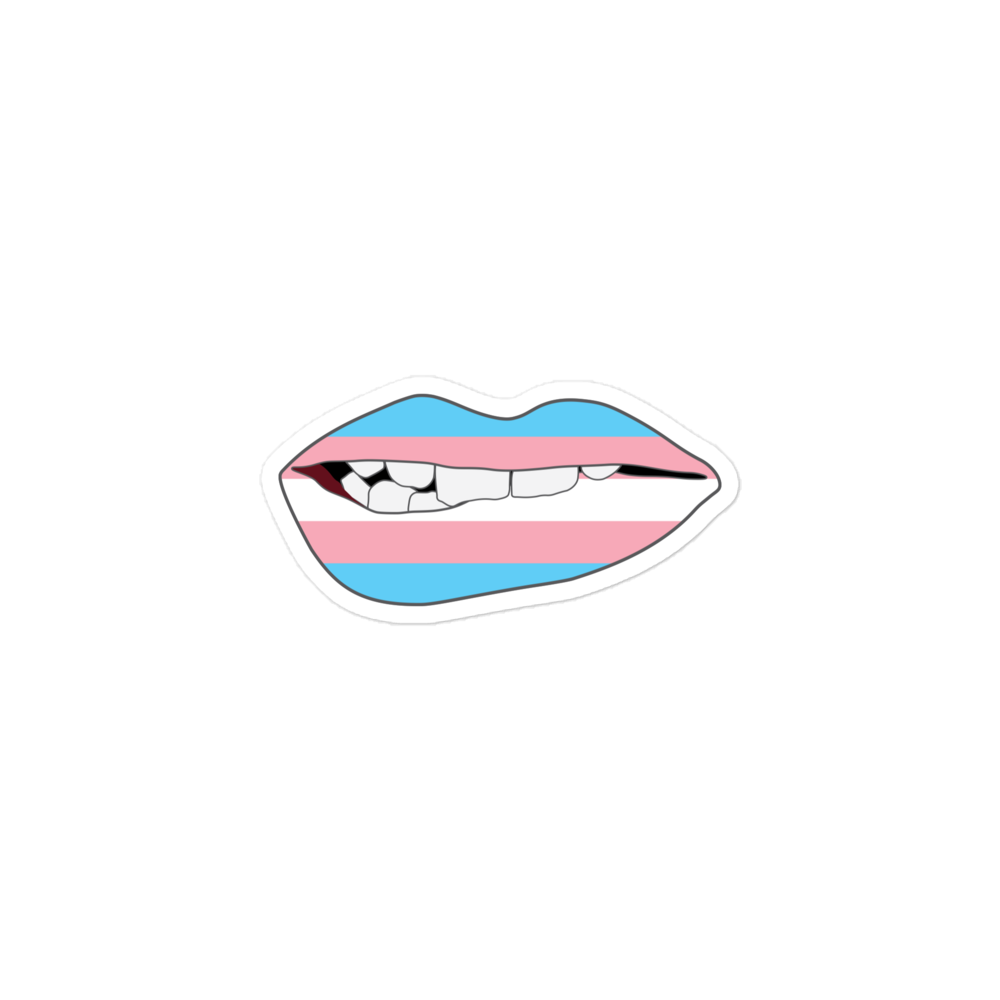 Biting Lips - Transgender Flag