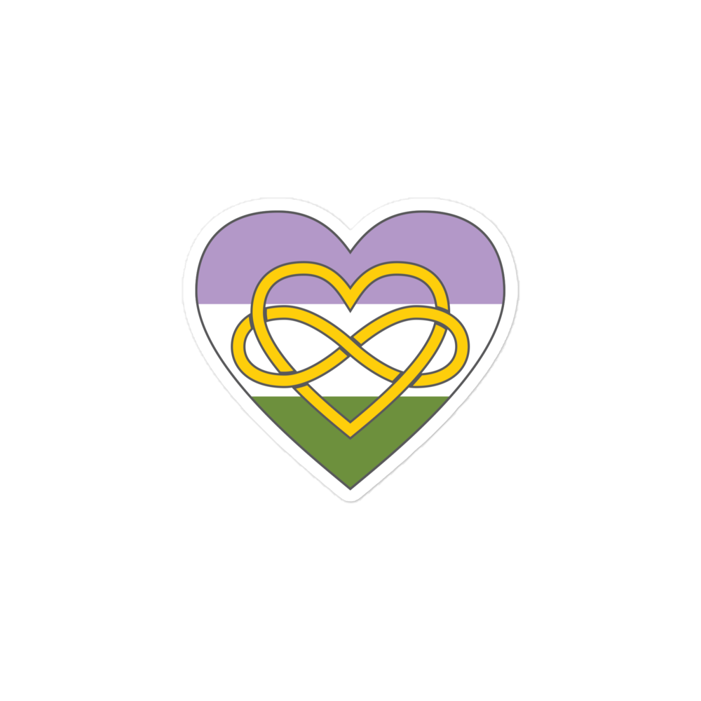 Polyamory Infinity Heart Genderqueer Pride