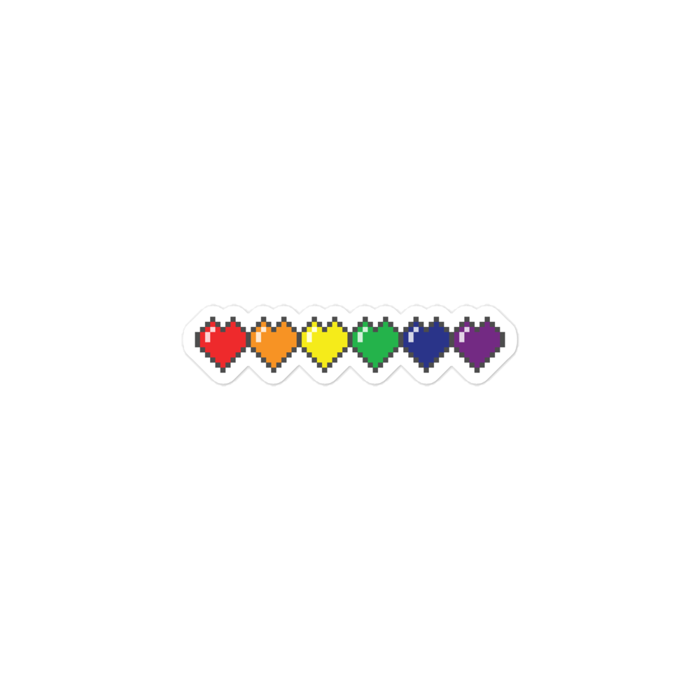 Rainbow Pride Pixel Hearts Bubble-free stickers