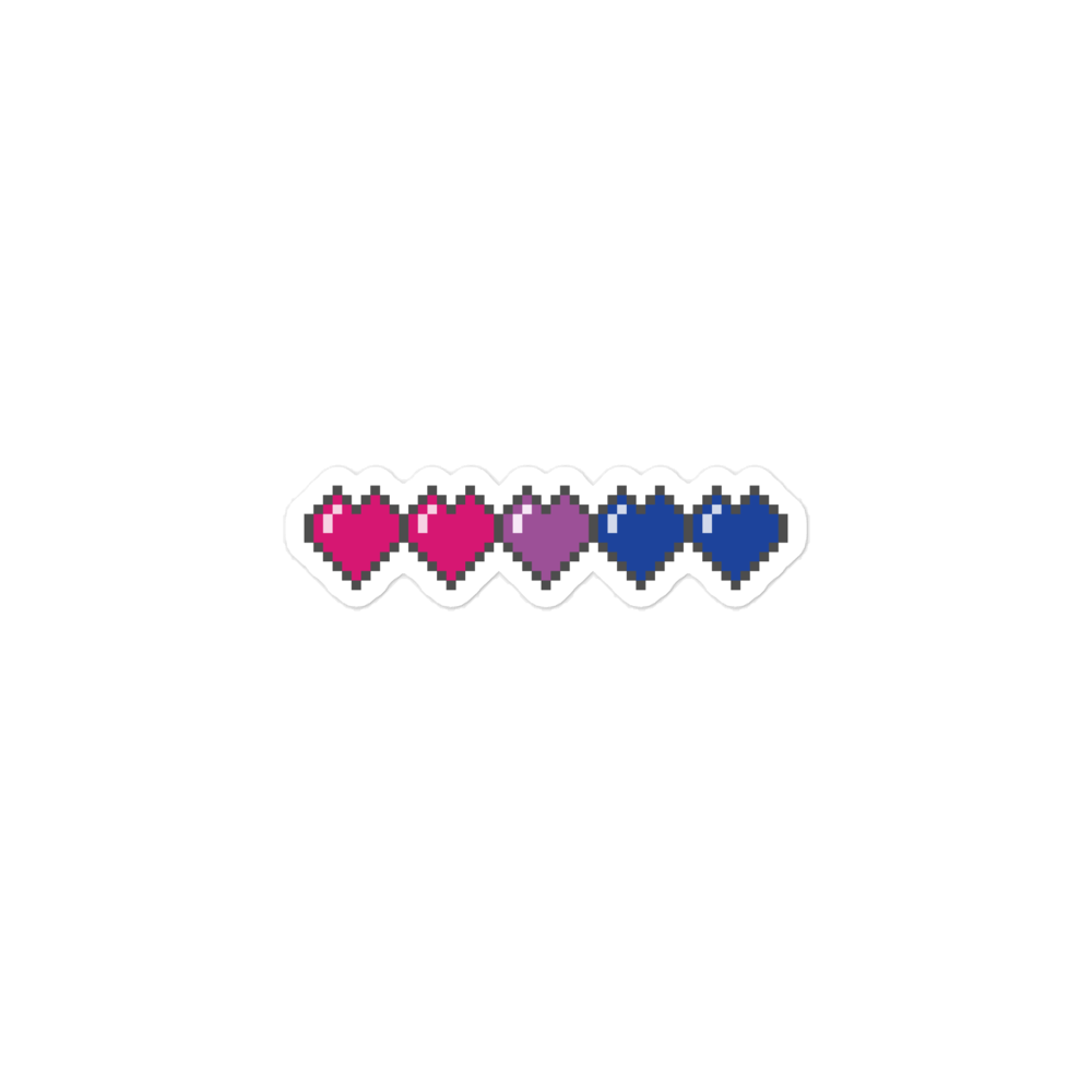 Bi Pride Pixel Hearts Bubble-free stickers