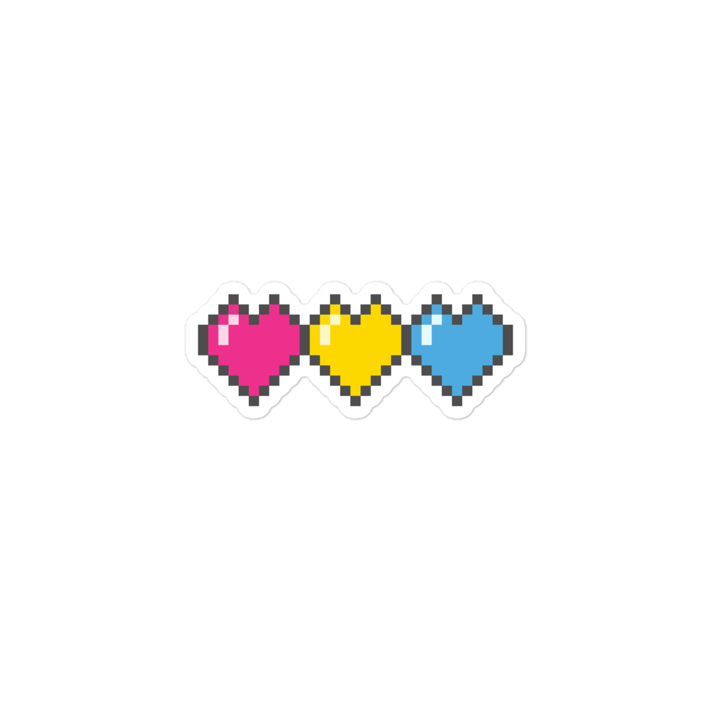 Pan Pride Pixel Hearts Bubble-free stickers