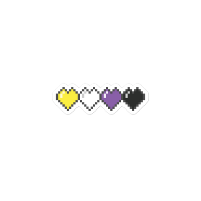 Enby Pride Pixel Hearts Bubble-free stickers