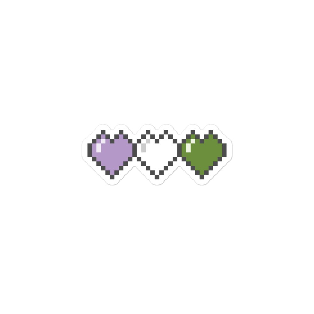 Genderqueer Pride Pixel Hearts Bubble-free stickers