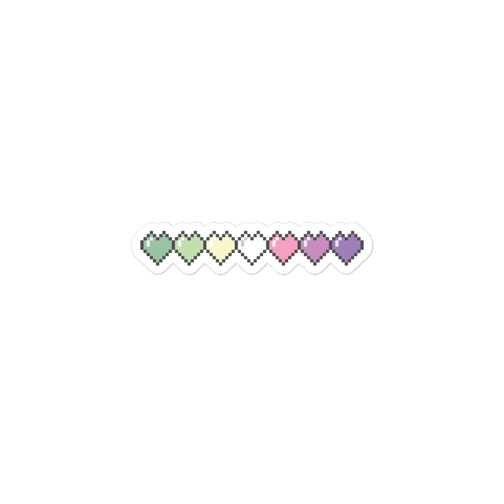 Genderfae Pride Pixel Hearts Bubble-free stickers