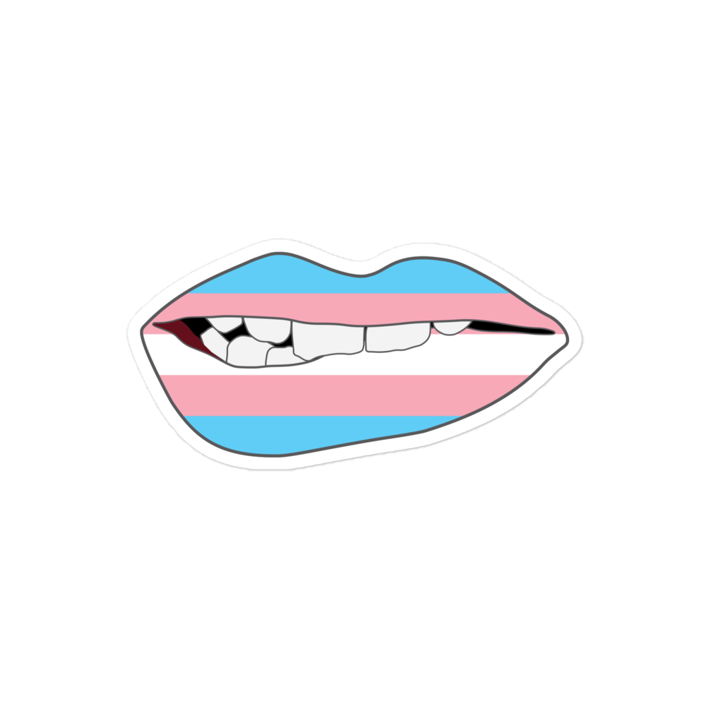 Biting Lips - Transgender Flag