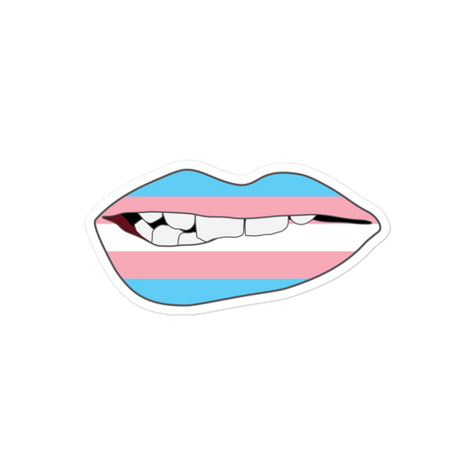 Biting Lips - Transgender Flag