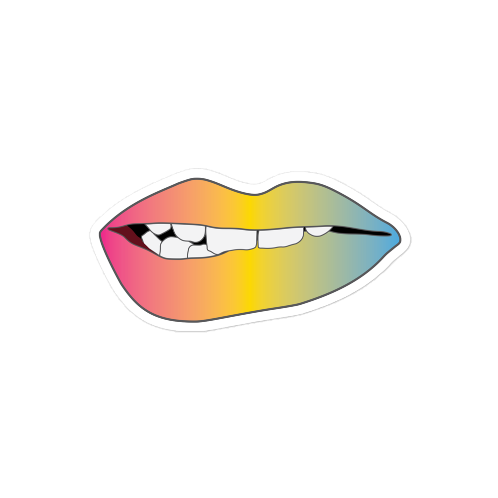 Biting Lips - Pansexual Pride - Gradient