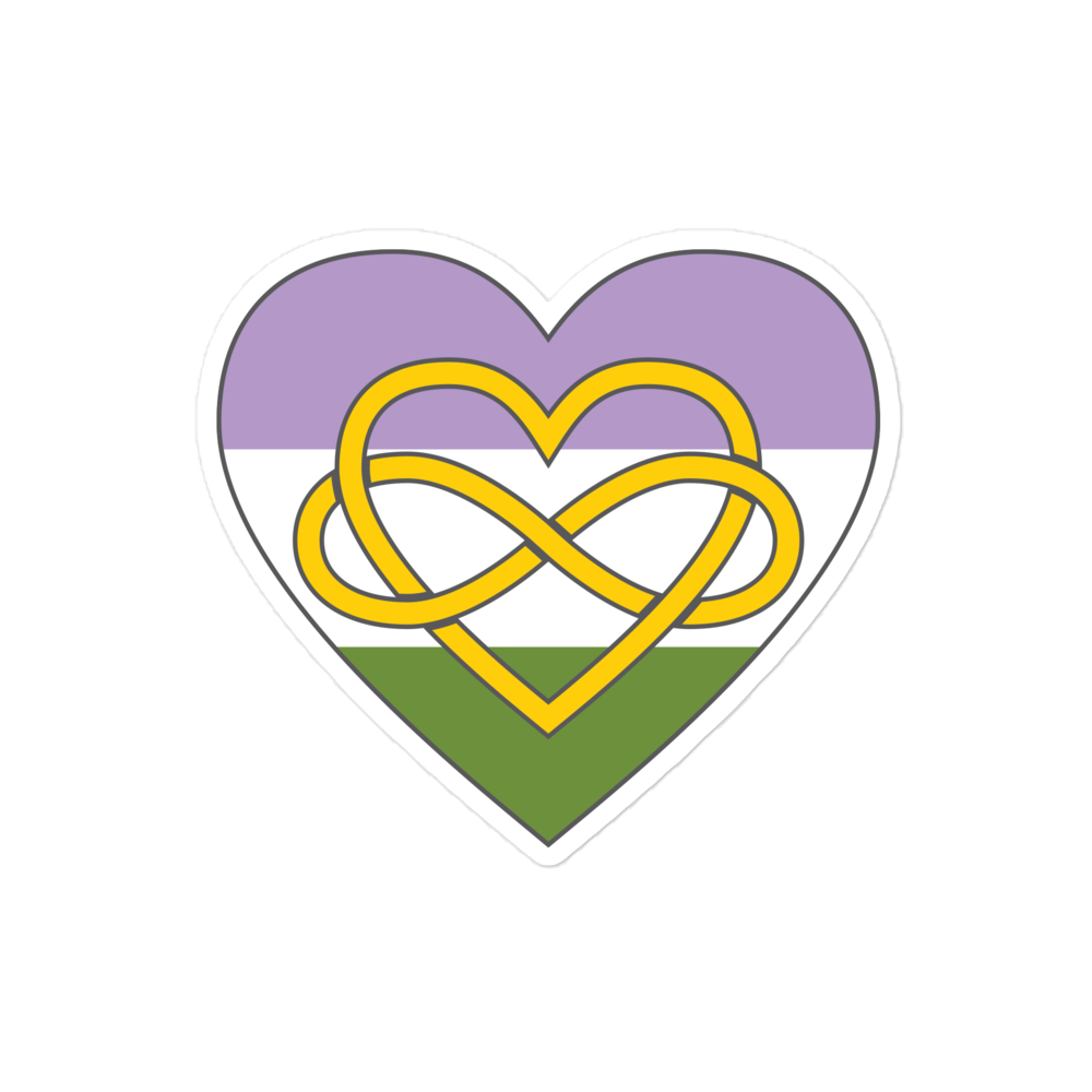 Polyamory Infinity Heart Genderqueer Pride