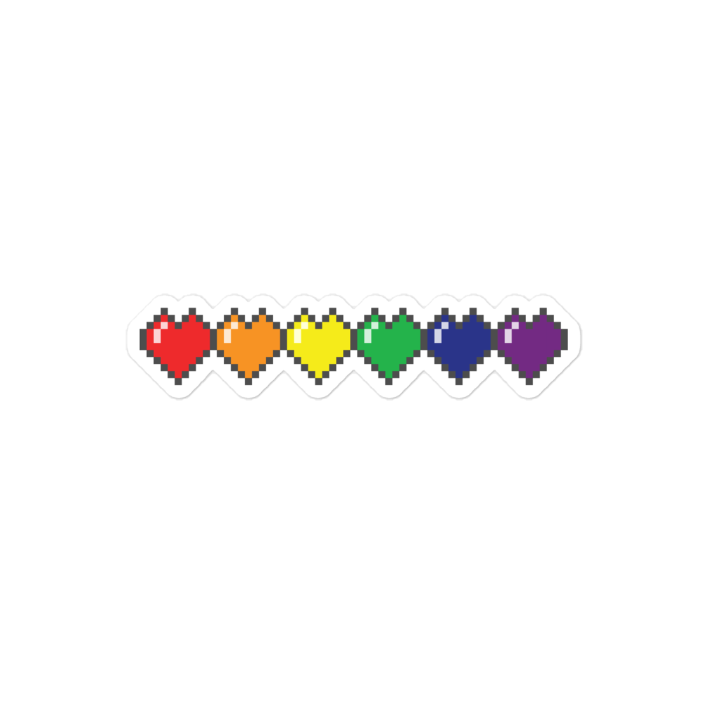 Rainbow Pride Pixel Hearts Bubble-free stickers