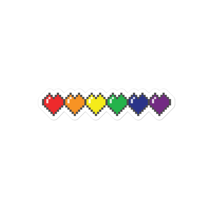 Rainbow Pride Pixel Hearts Bubble-free stickers