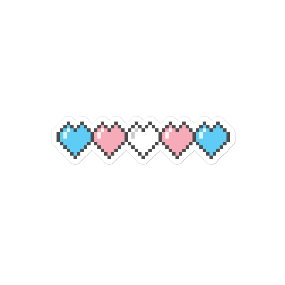 Trans Pride Pixel Hearts Bubble-free stickers