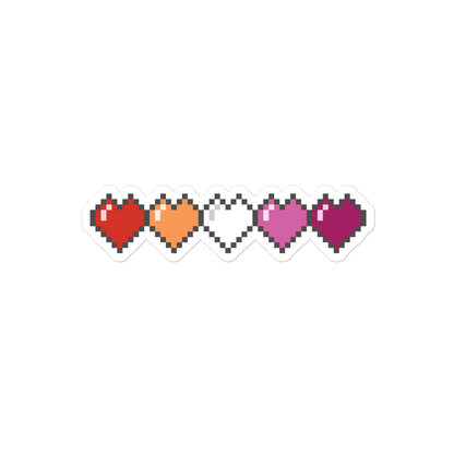 Lesbian Pride Pixel Hearts Bubble-free stickers