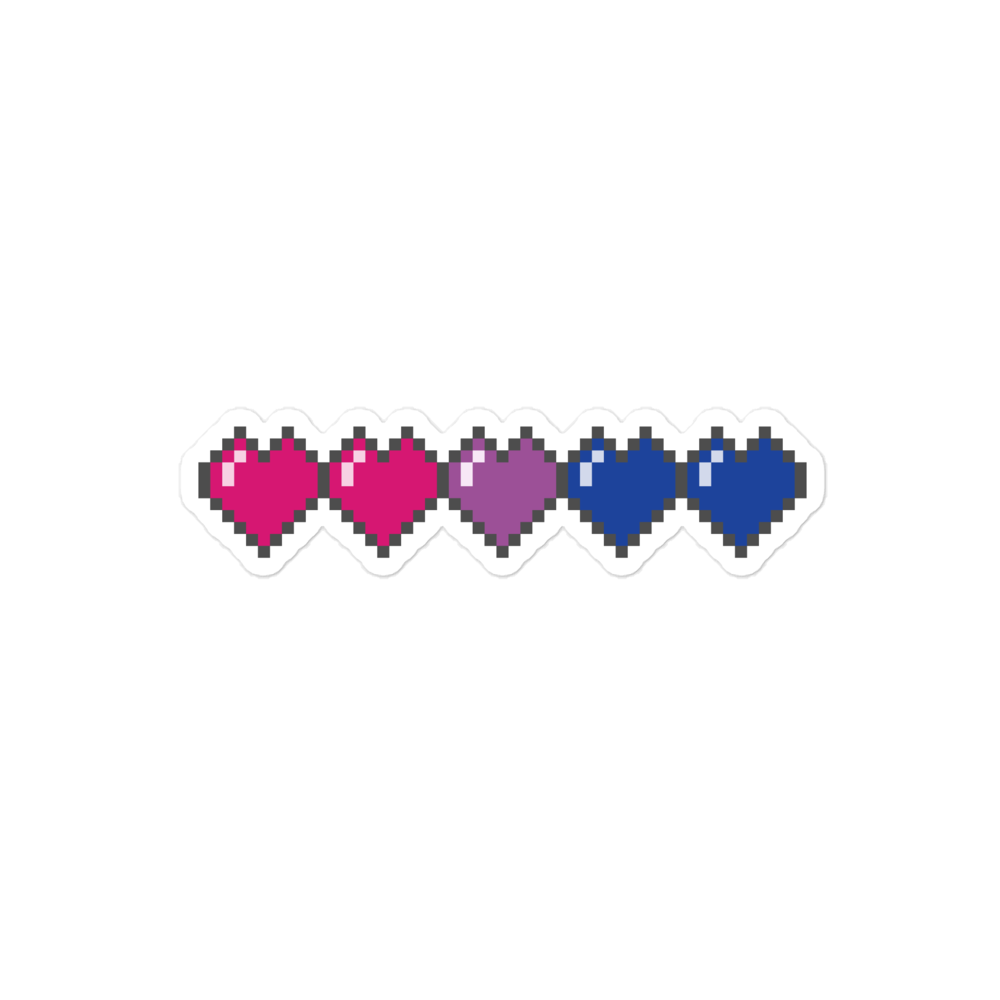 Bi Pride Pixel Hearts Bubble-free stickers