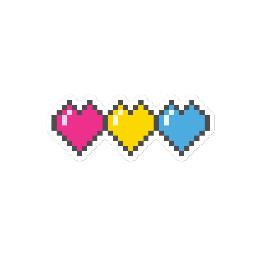 Pan Pride Pixel Hearts Bubble-free stickers