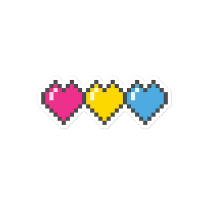 Pan Pride Pixel Hearts Bubble-free stickers