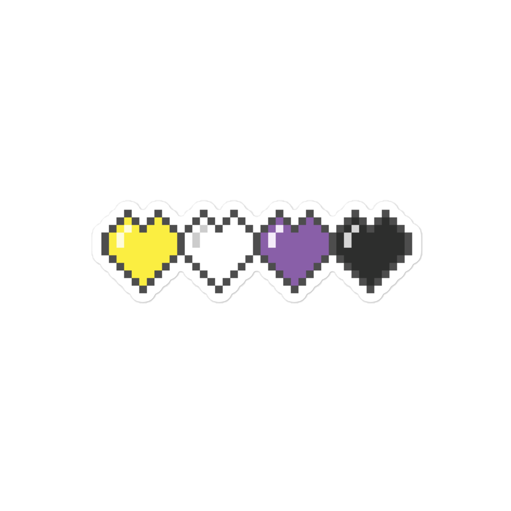 Enby Pride Pixel Hearts Bubble-free stickers