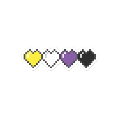 Enby Pride Pixel Hearts Bubble-free stickers