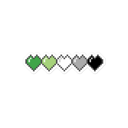 Aro Pride Pixel Hearts Bubble-free stickers