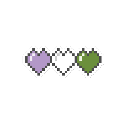 Genderqueer Pride Pixel Hearts Bubble-free stickers