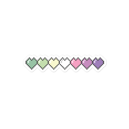 Genderfae Pride Pixel Hearts Bubble-free stickers