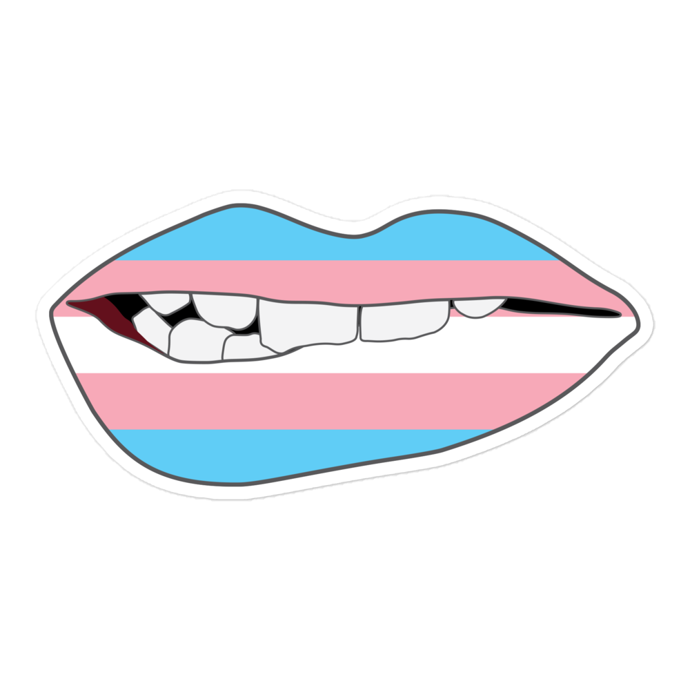 Biting Lips - Transgender Flag