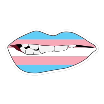 Biting Lips - Transgender Flag