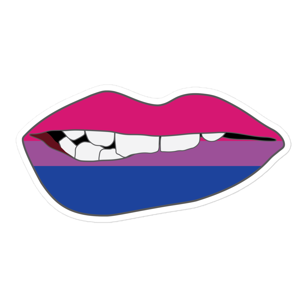 Biting Lips - Bisexual Flag