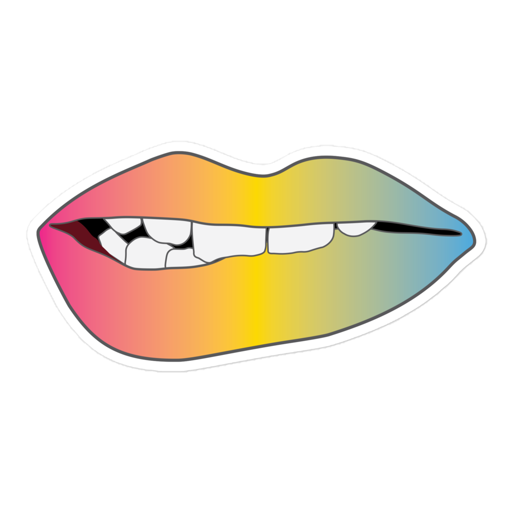 Biting Lips - Pansexual Pride - Gradient