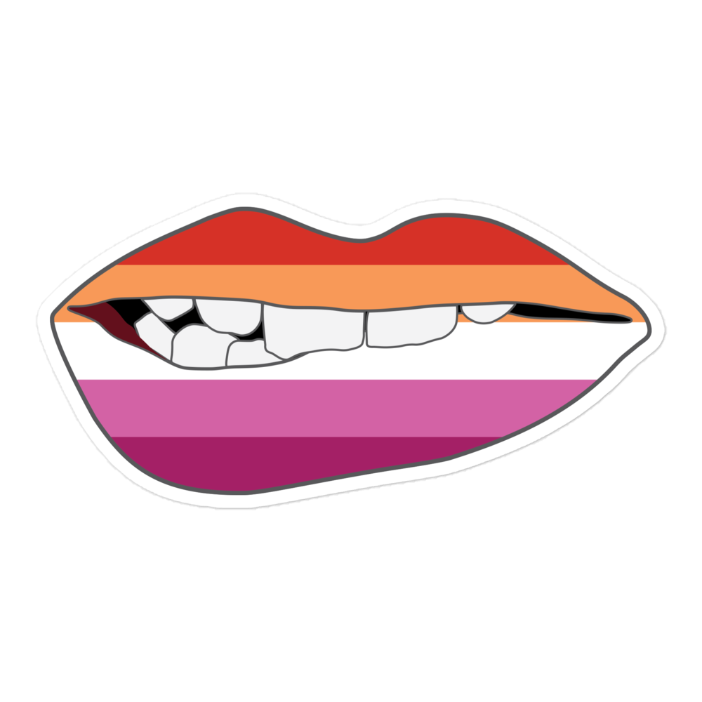 Biting Lips - Lesbian Flag