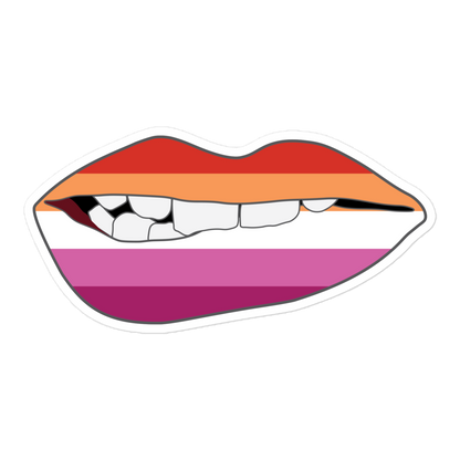 Biting Lips - Lesbian Flag