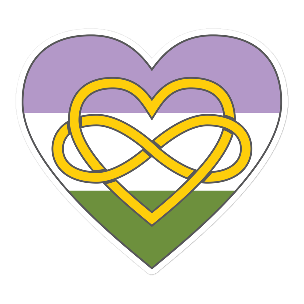 Polyamory Infinity Heart Genderqueer Pride