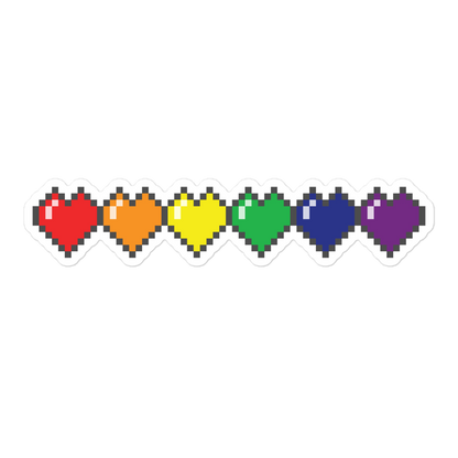 Rainbow Pride Pixel Hearts Bubble-free stickers