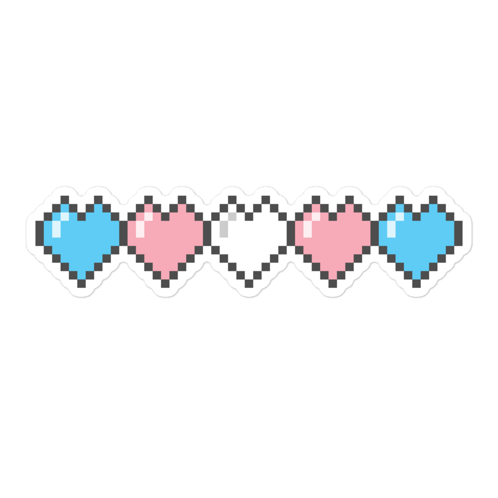 Trans Pride Pixel Hearts Bubble-free stickers