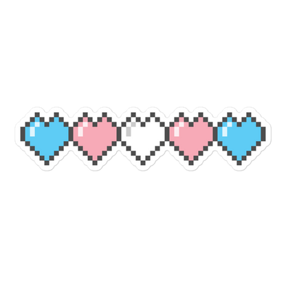 Trans Pride Pixel Hearts Bubble-free stickers