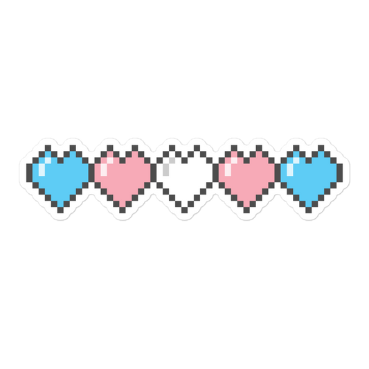 Trans Pride Pixel Hearts Bubble-free stickers