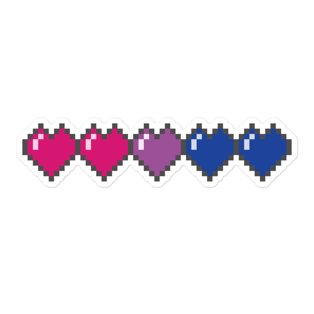 Bi Pride Pixel Hearts Bubble-free stickers