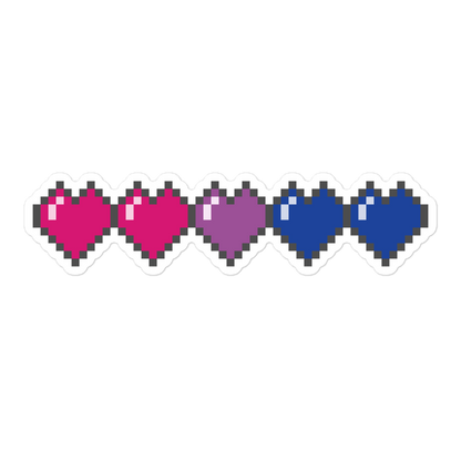 Bi Pride Pixel Hearts Bubble-free stickers