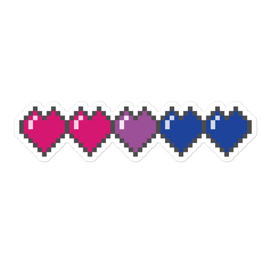 Bi Pride Pixel Hearts Bubble-free stickers