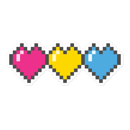 Pan Pride Pixel Hearts Bubble-free stickers