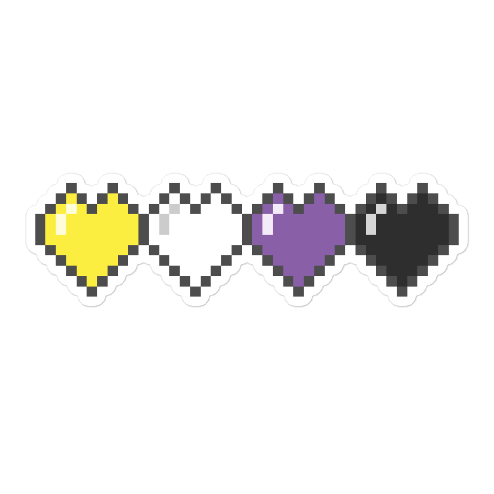 Enby Pride Pixel Hearts Bubble-free stickers