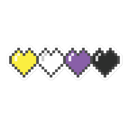 Enby Pride Pixel Hearts Bubble-free stickers