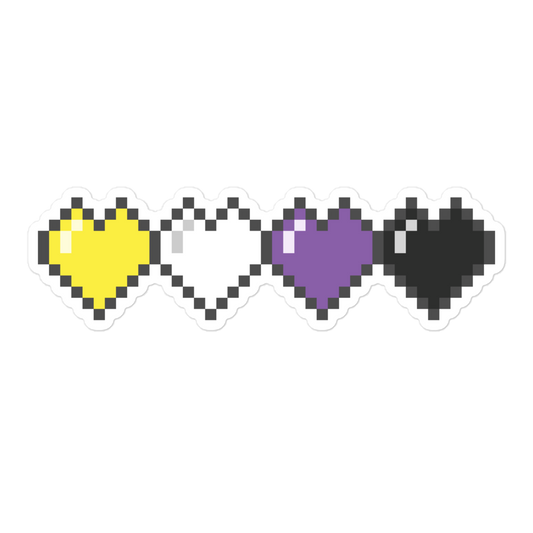 Enby Pride Pixel Hearts Bubble-free stickers