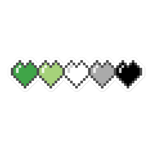 Aro Pride Pixel Hearts Bubble-free stickers