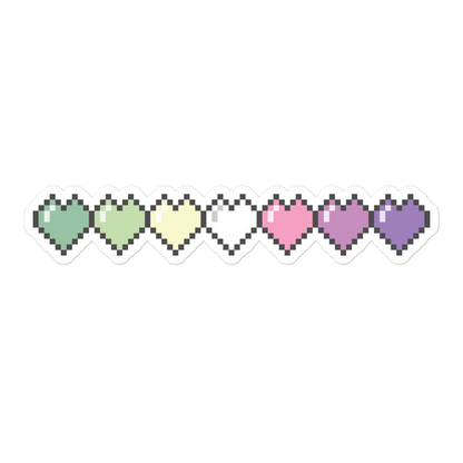 Genderfae Pride Pixel Hearts Bubble-free stickers