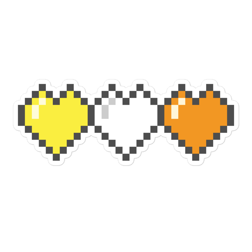 Maverique Pride Pixel Hearts Bubble-free stickers