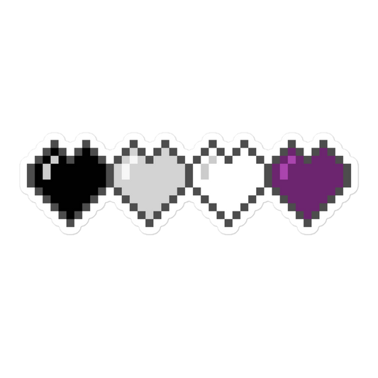 Ace Pride Pixel Hearts Bubble-free stickers