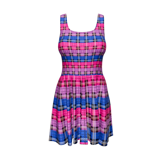 Bi Plaid Skater Dress