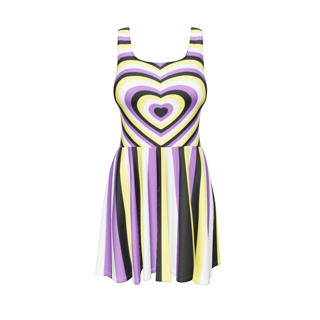 Enby Hearts Skater Dress